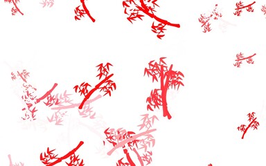 Light Red vector doodle pattern with branches.