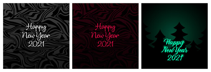 Fototapeta na wymiar Collection of three beautiful winter card illustration with festive elements. Happy New year and Merry Christmas. happy Holliday spirit image