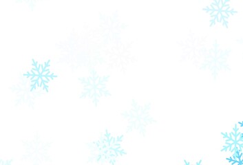 Fototapeta na wymiar Light Pink, Blue vector layout with bright snowflakes, stars.
