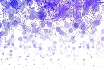 Light BLUE vector background with triangles, circles, cubes.