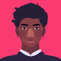 Portrait of a modern teenager or student. Young happy guy in casual clothes. Social network profile avatar. Vector flat illustration. Full face view. Close-up of a man. Handsome young adult.