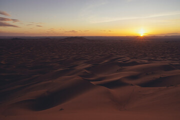 Hiking and camel rifing in the highest dunes of Erg Chebbi, Sahara desert, Morocco