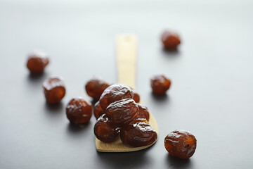 Healthy foods. Dried fruits for diet. Prunes, dates, raisins and figs. Healthy and proper nutrition for life.