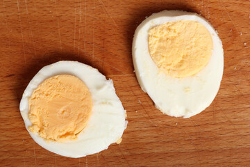 Sliced hard boiled eggs