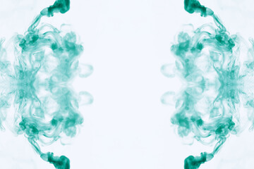 Background of paint in the water. Puffs of paint in water. The dissolution of the dye in water. Water pollution. Concept art creativity.