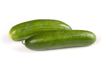 fresh cucumbers on white background.