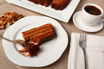 Chocolate Hazelnut Meringue Cake