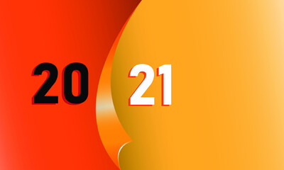 New Year 2021 colored promotional posters or banners with open gift wrapping paper. Change or open the concept of the new year 2021. Template promotion and shopping for the New Year.Vector EPS10