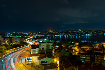 Fototapeta na wymiar Turkey, Marmara Region, Istambul - 20 April 2019 - Glimpse of Istanbul at night