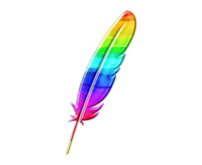 Ink feather LGBT Pride Flag Color illustration