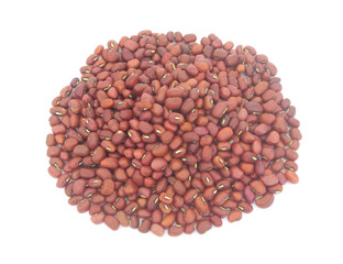 Heap of adzuki red beans isolated on white background