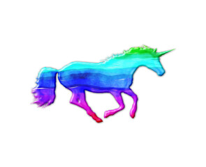 Unicorn horse LGBT Pride Flag Color illustration