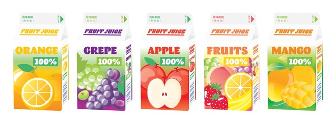 500mlのいろんなフルーツジュースのパック