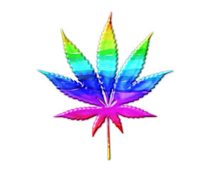 Marijuana Pot cannabis symbol, LGBT Pride Flag Color illustration