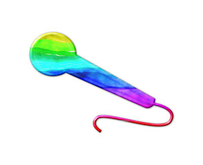 Microphone Mic webinar Podcasting symbol, LGBT Pride Flag Color illustration