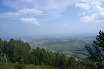 Fototapeta na wymiar View from Mount Babyrgan in Altai, Russia.