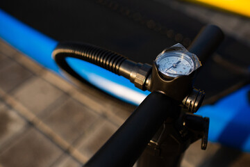 close-up. pump with pressure level. high quality photo