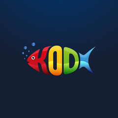 Cod Fish Illustration Logo Icon, colorful and fun cod fish design vector