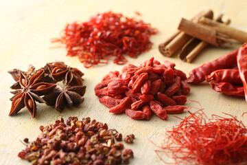中華のスパイスと中華素材