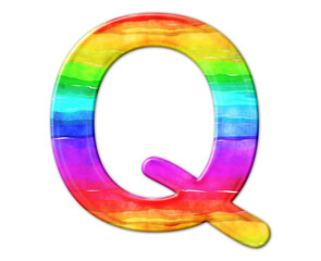 q Alphabet LGBT Gay Flag Color illustration