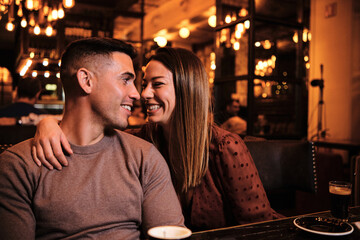 Couple celebrating valentine's day together.