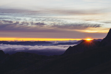Indian summer hiking in the mountains of Sutjeska national park, Montenegro