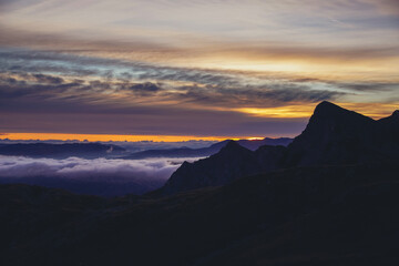 Indian summer hiking in the mountains of Sutjeska national park, Montenegro