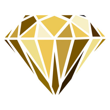 Modern geometric diamond gem. Vecror art illustration.	