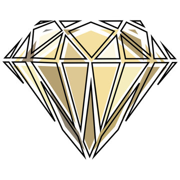 Modern geometric diamond gem. Vecror art illustration.	