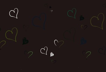 Light Green, Red vector backdrop with sweet hearts.