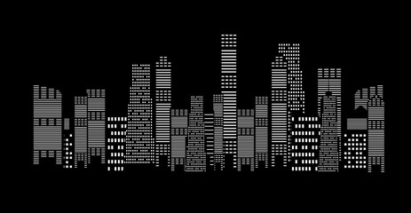 Silhouette City Background. Vector Illustration