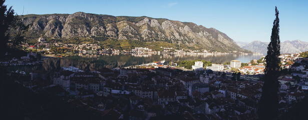 Views of old fortress in Kotor bay, Kotor, Montenegro, Crna gora