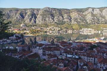 Views of old fortress in Kotor bay, Kotor, Montenegro, Crna gora
