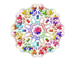 Mandala flower Jigsaw Autism Puzzle color illustration