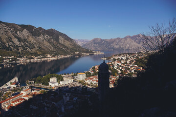 Views of old fortress in Kotor bay, Kotor, Montenegro, Crna gora
