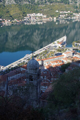Views of old fortress in Kotor bay, Kotor, Montenegro, Crna gora