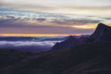 Indian summer hiking in the mountains of Sutjeska national park, Montenegro