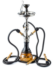 Isolated hookah or water pipe with hose