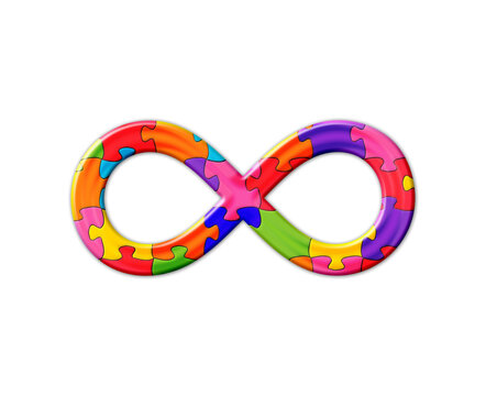 Limitless infinity symbol Jigsaw Autism Puzzle color illustration