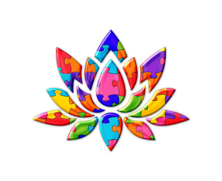 Lotus Mandala Jigsaw Autism puzzle illustration