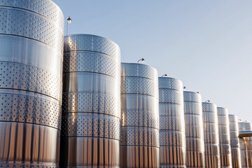 Modern winemaking plant, wine production