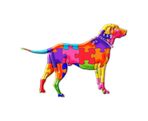 Dog Pet Jigsaw Autism puzzle illustration