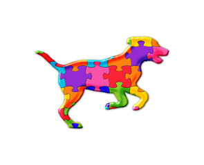 Dog Pet Jigsaw Autism puzzle illustration