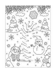 Magic giant candy cane full page connect the dots puzzle and coloring page
