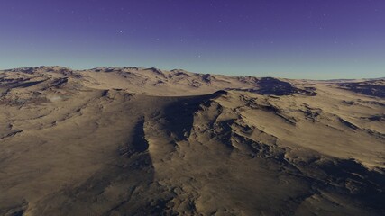 alien planet landscape, science fiction illustration, view from a beautiful planet, beautiful space background 3d render
