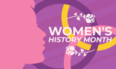 Fototapeta na wymiar Women's History Month. Celebrated during March in the United States, the United Kingdom, and Australia. Poster, card, banner, background design. 