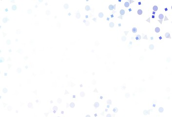 Fototapeta na wymiar Light Pink, Blue vector backdrop with lines, circles, rhombus.