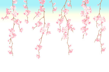 枝垂れ桜の背景ベクターイラスト