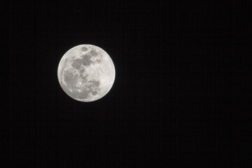 Full moon with black background (copy space)