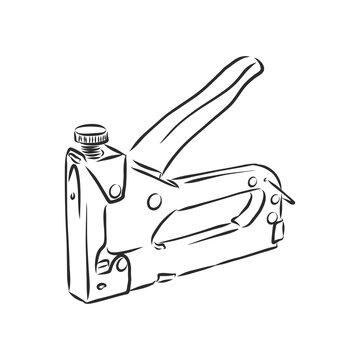 recommend clip art: Staple Gun. construction stapler vector sketch illustration